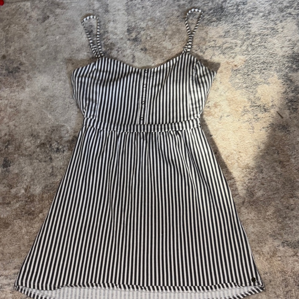Gray and White Striped summer Dress👗
